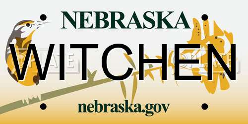WITCHEN Nebraska License Plate