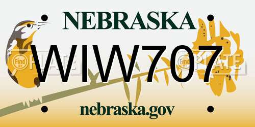 WIW707 Nebraska License Plate