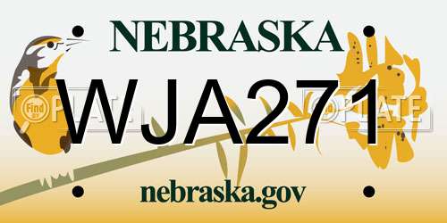WJA271 Nebraska License Plate