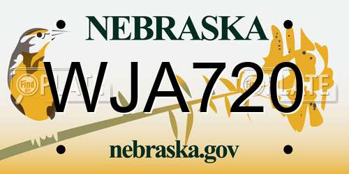 WJA720 Nebraska License Plate