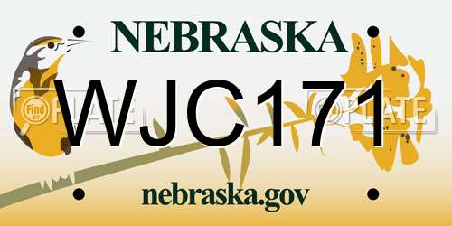 WJC171 Nebraska License Plate