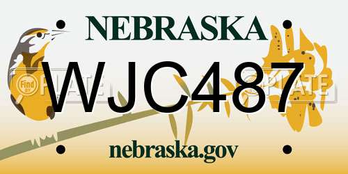 WJC487 Nebraska License Plate