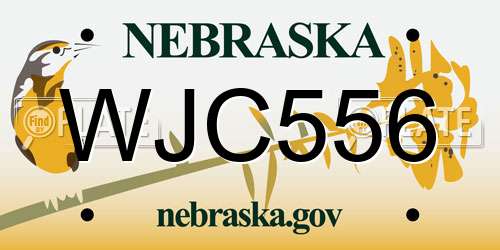 WJC556 Nebraska License Plate