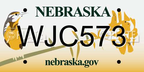WJC573 Nebraska License Plate