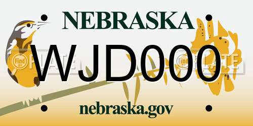 WJD000 Nebraska License Plate