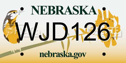 WJD126 Nebraska License Plate