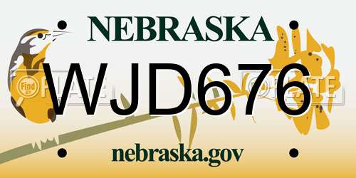 WJD676 Nebraska License Plate