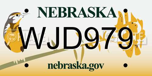 WJD979 Nebraska License Plate