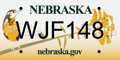 WJF148 Nebraska License Plate