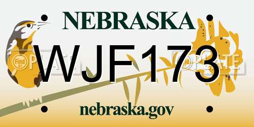 WJF173 Nebraska License Plate