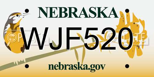 WJF520 Nebraska License Plate