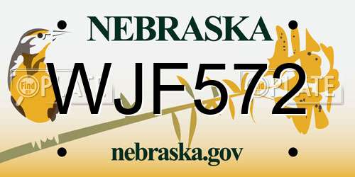 WJF572 Nebraska License Plate