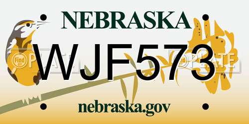 WJF573 Nebraska License Plate