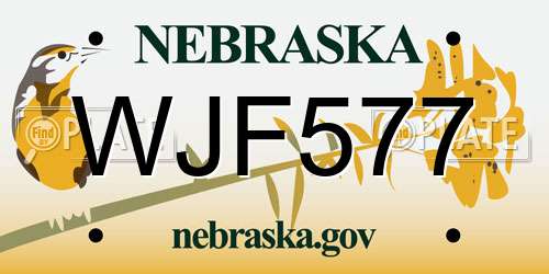 WJF577 Nebraska License Plate