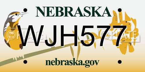 WJH577 Nebraska License Plate