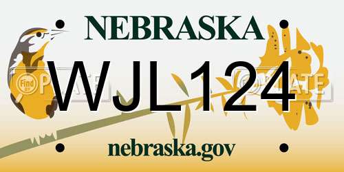 WJL124 Nebraska License Plate