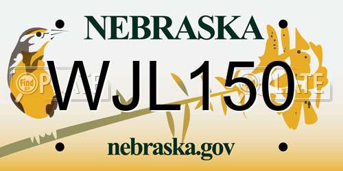 WJL150 Nebraska License Plate