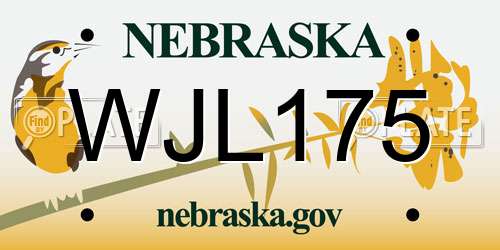 WJL175 Nebraska License Plate