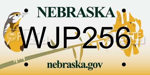 WJP256 Nebraska License Plate