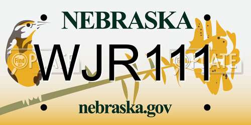 WJR111 Nebraska License Plate