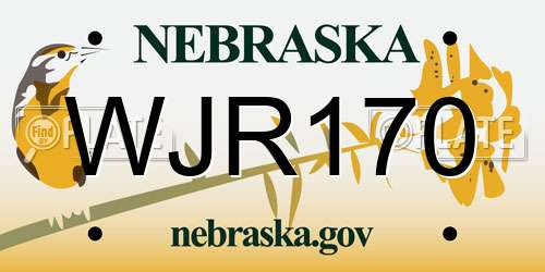 WJR170 Nebraska License Plate