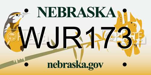 WJR173 Nebraska License Plate