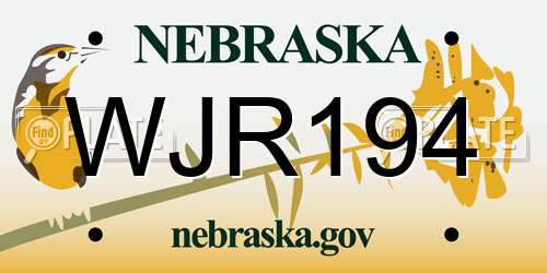 WJR194 Nebraska License Plate