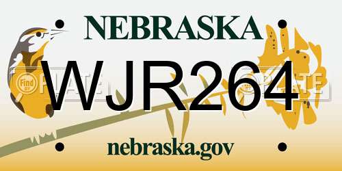 WJR264 Nebraska License Plate