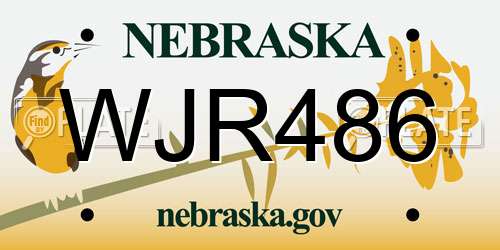 WJR486 Nebraska License Plate