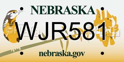WJR581 Nebraska License Plate