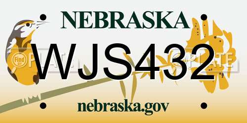 WJS432 Nebraska License Plate