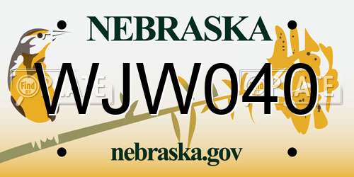 WJW040 Nebraska License Plate