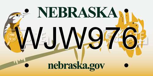 WJW976 Nebraska License Plate