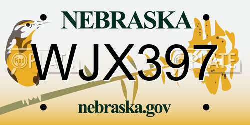 WJX397 Nebraska License Plate
