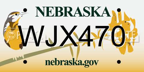 WJX470 Nebraska License Plate
