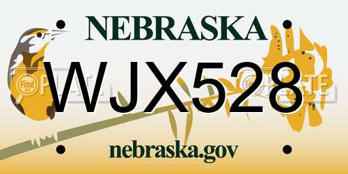 WJX528 Nebraska License Plate