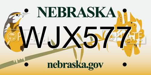 WJX577 Nebraska License Plate