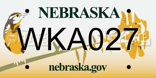 WKA027 Nebraska License Plate