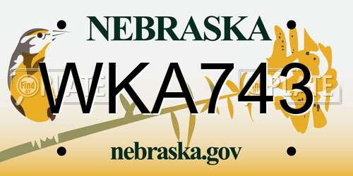 WKA743 Nebraska License Plate