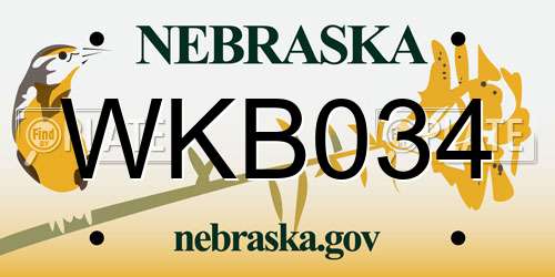 WKB034 Nebraska License Plate
