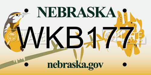 WKB177 Nebraska License Plate