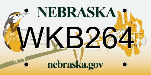 WKB264 Nebraska License Plate