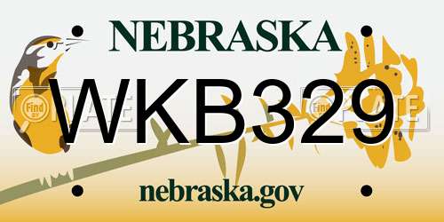 WKB329 Nebraska License Plate