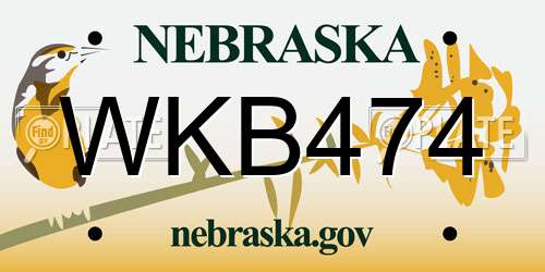 WKB474 Nebraska License Plate