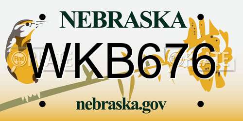 WKB676 Nebraska License Plate