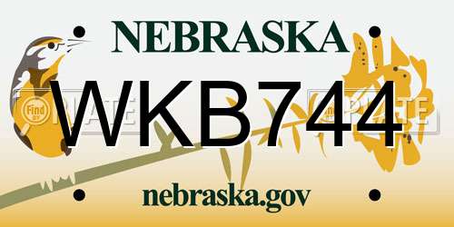 WKB744 Nebraska License Plate