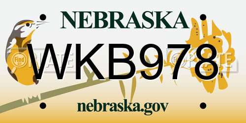 WKB978 Nebraska License Plate