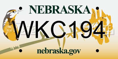 WKC194 Nebraska License Plate