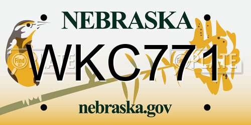 WKC771 Nebraska License Plate