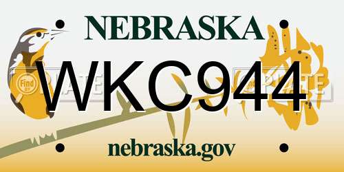 WKC944 Nebraska License Plate